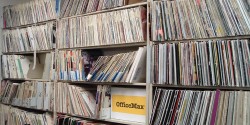 Vinyl records at college radio station KCPR