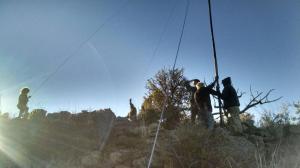 The "Madroids" of Madrid raise an antenna for KMRD-LP.