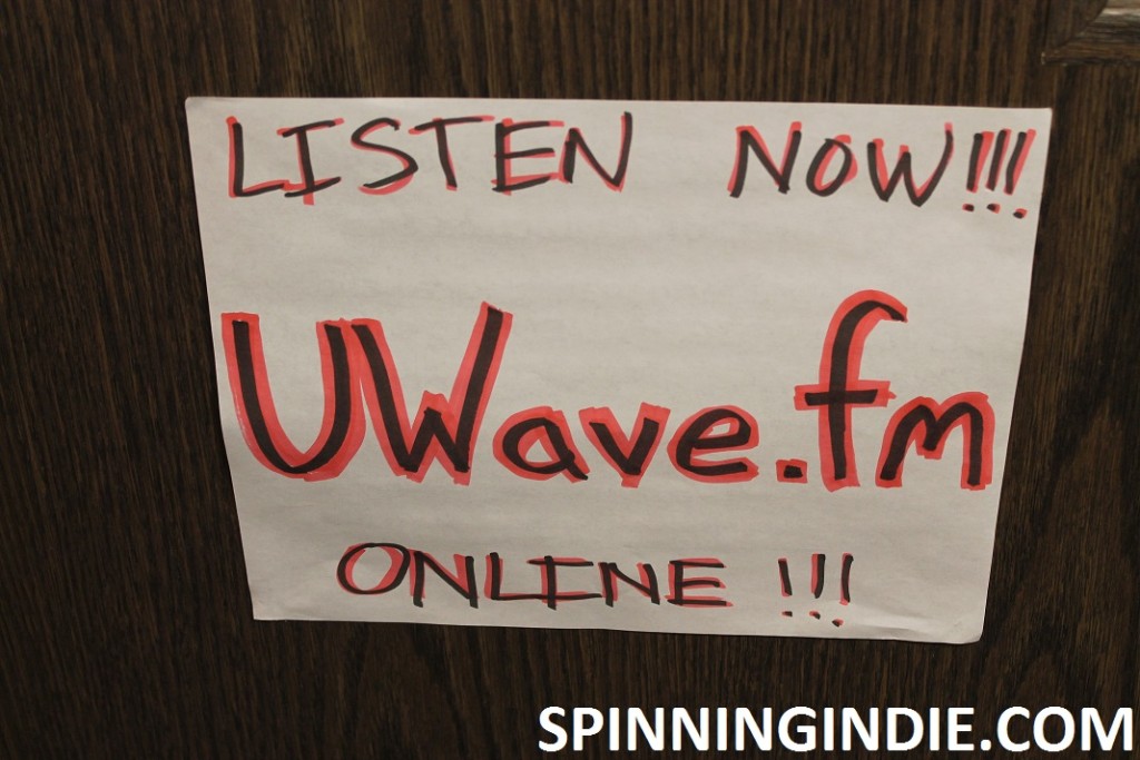 sign for college radio station UWave Radio