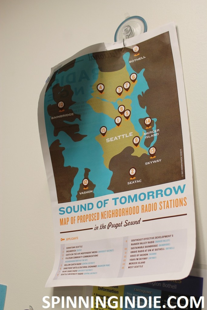 poster showing potential LPFM stations in Puget Sound area