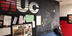 lobby at college radio station WMUC