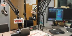 on-air studio at college radio station WHBC