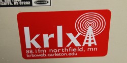 KRLX sticker at the Carleton college radio station. Photo: J. Waits