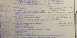 1970s playlist report from college radio station WRPN