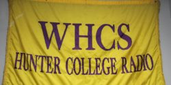 Banner at Hunter College radio station WHCS. Photo: J. Waits