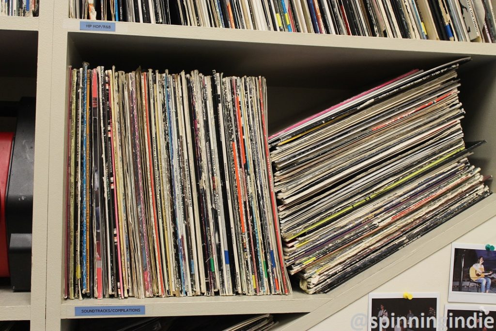 Vinyl records at college radio station WGBT. Photo: J. Waits