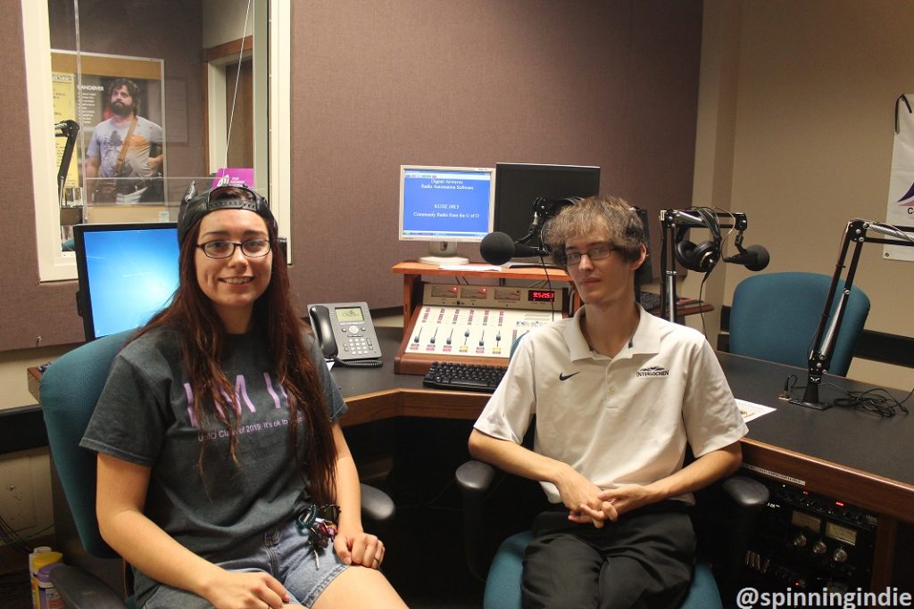 Anna Fisk and Corbin Sturch in KUOZ-LP studio. Photo: J. Waits