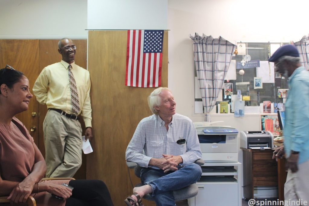 Kenya Lewis, KABF volunteer, Wade Rathke, and Join Cain at KABF. Photo: J. Waits