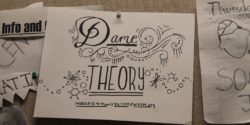 Flyer for "Dame Theory" in WXJM studio. Photo: J. Waits