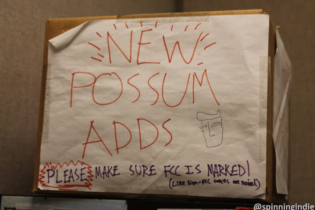 Sign for WXJM's automation system: Possum. Photo: J. Waits