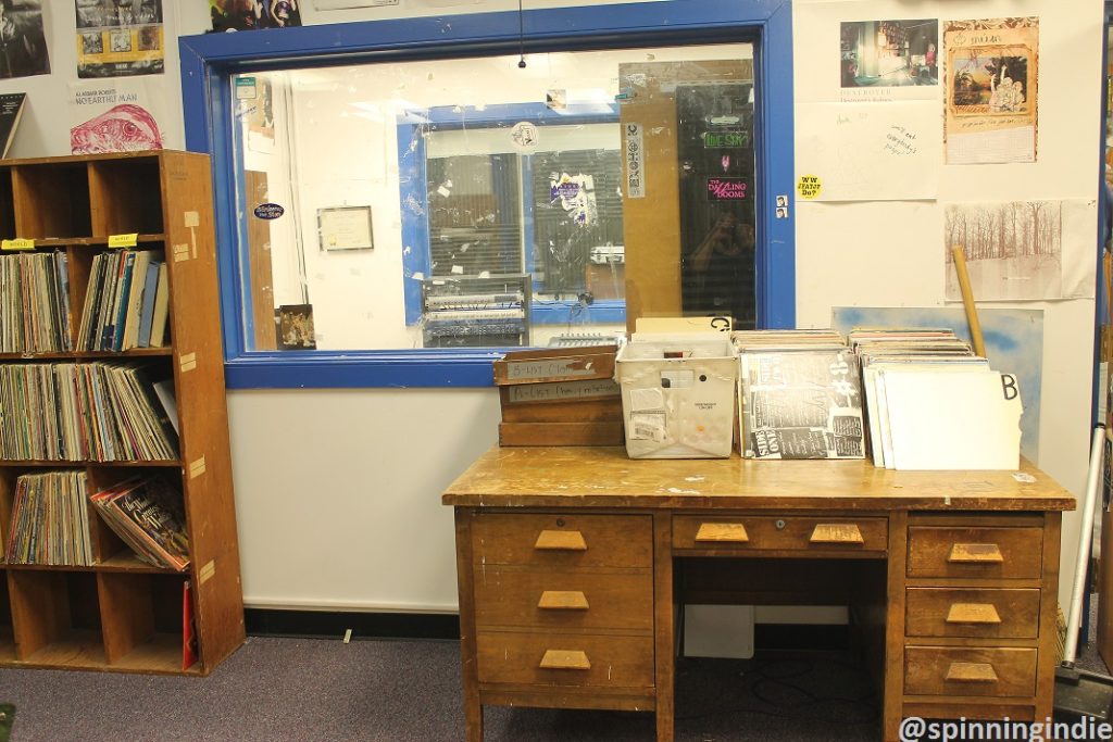 View from WCWM lobby/record library into live studio. Photo: J. Waits