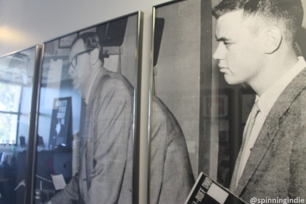 Vintage photos on the wall at college radio station KXLU. Photo: J. Waits