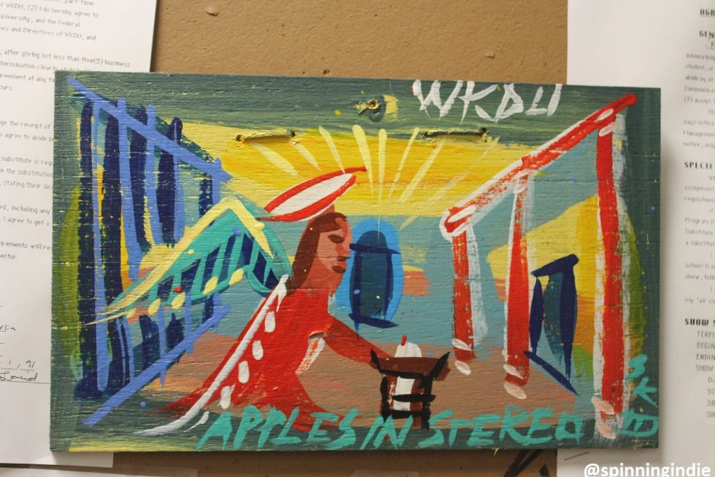 Steve Keene "Apples in Stereo" painting at WKDU. Photo: J. Waits