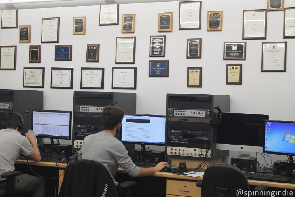 Staff at work in WFUV news room. Photo: J. Waits