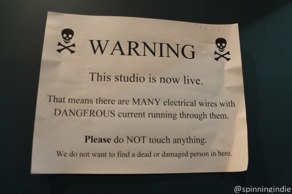 "Live" studio sign at KLLG-LP. Photo: J. Waits/Radio Survivor