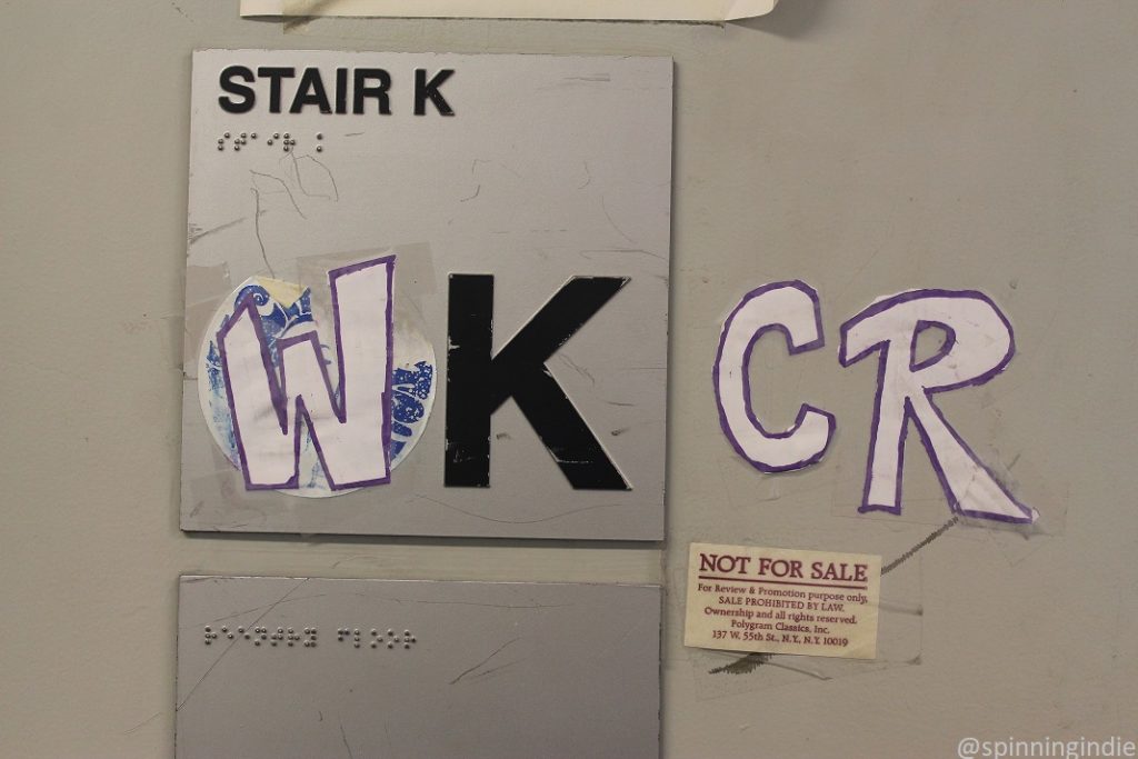 WKCR sign near entrance to station. Photo: J. Waits