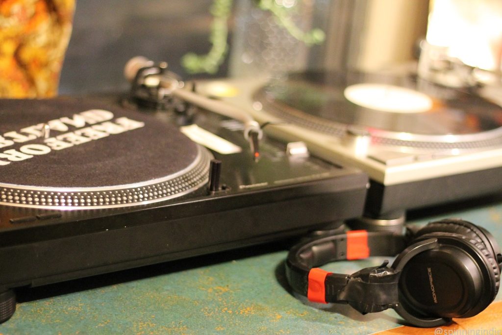 Turntables and headphones in Freeform Portland studio. Photo: J. Waits