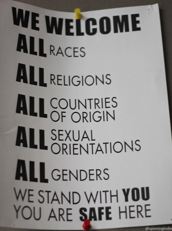 "We Welcome ALL" sign at KNHC. Photo: J. Waits